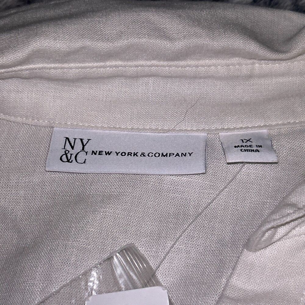 New York & Company Button Down Shirt White XL - Picture 4 of 7